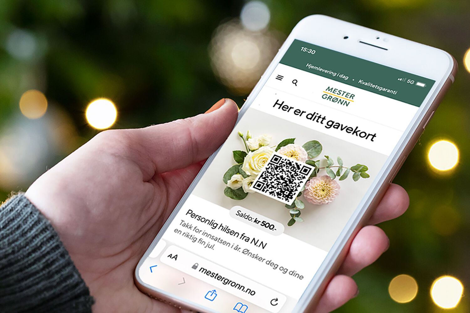 Digitale gavekort p&aring; blomster