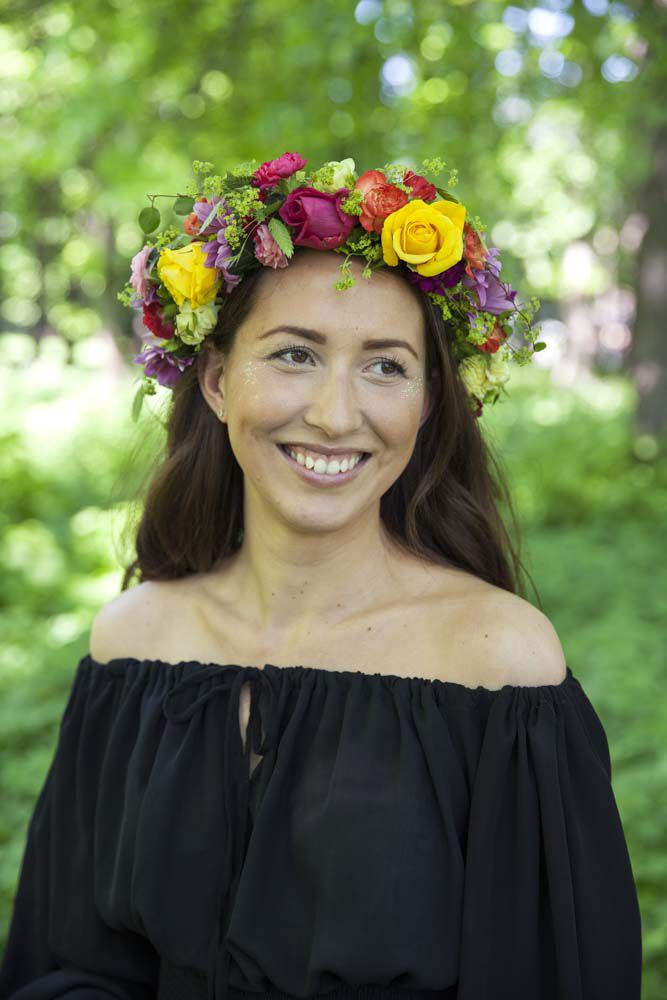 frisk og sommerlig blomsterkrans